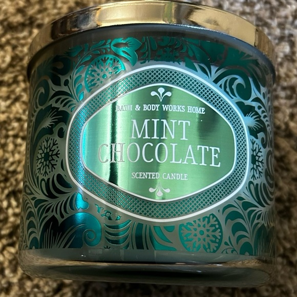 Bath & Body Works | Accents | Mint Chocolate 3 Wick Candle Bath And ...